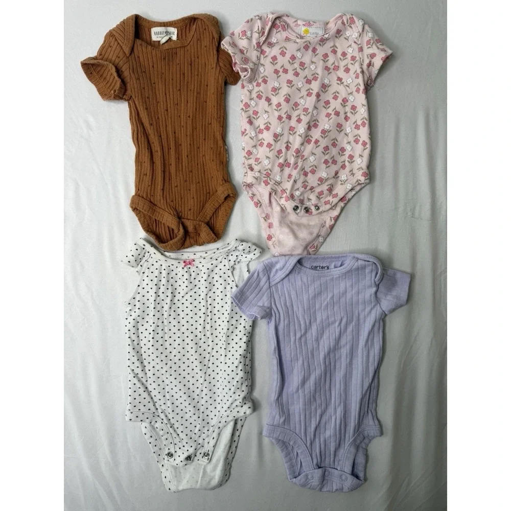Lot of 12 Baby Girl Clothes Newborn 0-3M 3-6M Dresses Bodysuits Pajamas